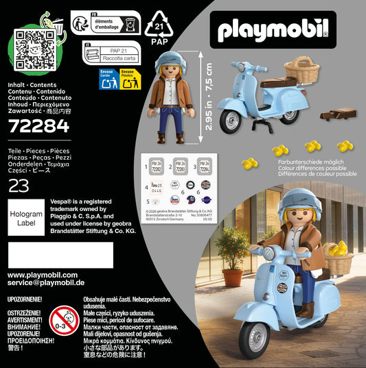 Playmobil 72284 Vespa 80º Aniversario - Estilo Icónico - Color Azul Claro