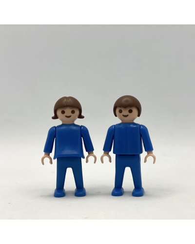 Playmobil pareja niños azules