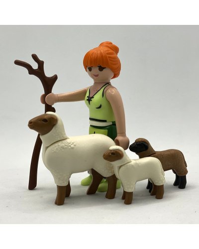 Playmobil Pastora Pelirroja con Ovejas