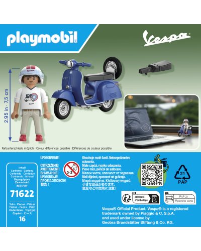 Playmobil Vespa 150 Sprint Veloce Azul 71622