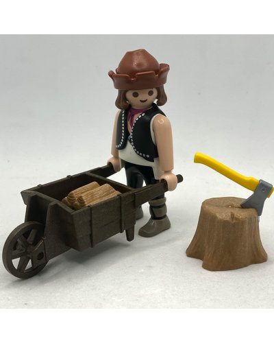 Playmobil Leñador con Carretilla