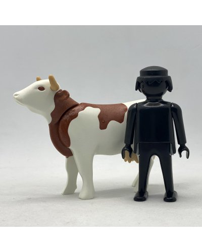 Playmobil Vaca Blanca con Manchas Marrones