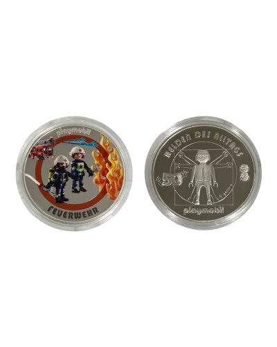 Playmobil Bomberos Moneda Plata 50 Aniversario