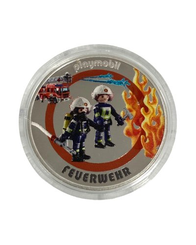 Playmobil Bomberos Moneda Plata 50 Aniversario