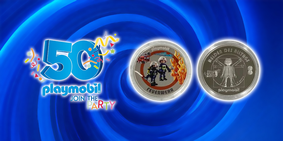 Playmobil Bomberos Moneda Plata 50 Aniversario Playmobil Bomberos Moneda Plata 50 Aniversario