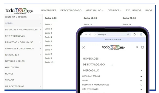 Nuevo menú mejorado en todotoy.es: ¡encuentra antes tus Clicks favoritos!
