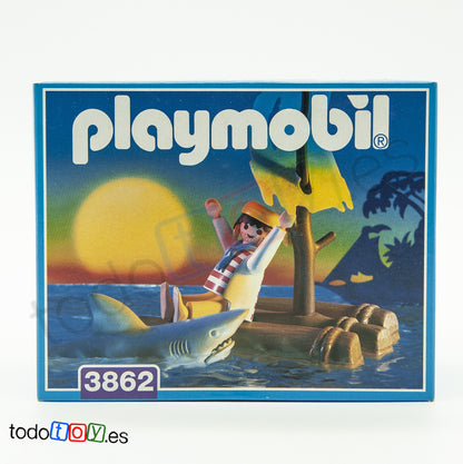 Playmobil 3862 Naufago en Balsa con Tiburon
