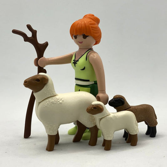 Playmobil Pastora Pelirroja con Ovejas