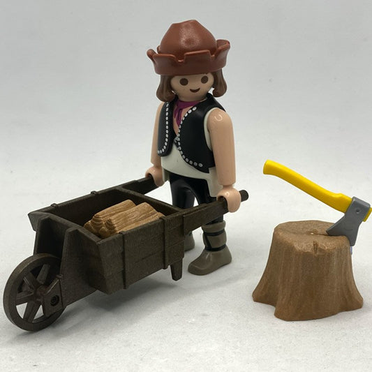 Playmobil Lenador con Carretilla