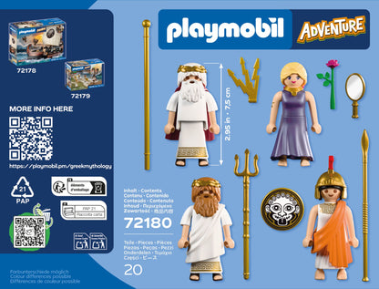 Playmobil 72180 - parte trasera de la caja con el contenido: 20 piezas
