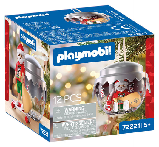 Caja precintada del Playmobil 72221 Bola Navideña Papá Noel Skater, novedad Navidad 2026 de 12 piezas