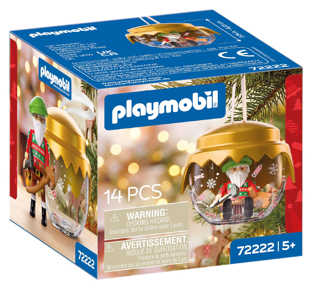 Caja precintada del Playmobil 72222 Bola Navideña Papá Noel Inventor de Juegos, novedad Navidad 2026 de 14 piezas