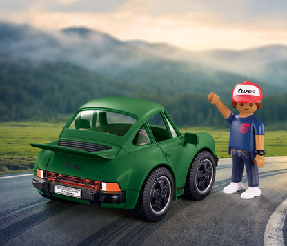 Trasera del Playmobil 72239 Porsche 911 Turbo con el alerón cola de ballena y la matrícula PORSCHE 911 turbo