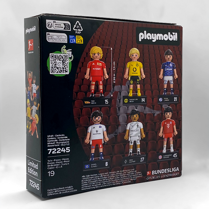 Trasera del Playmobil 72245 con Rothe, Beier, Ljubičić, Elfadli, Castrop y Pavlović y sus dorsales