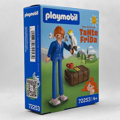 Playmobil 72253 Tia Frida - Tante Frida, caja precintada con la figura en pijama, la cacatua y el baul