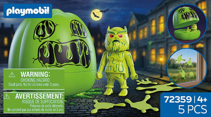 Contenido del Playmobil 72359: calabaza verde, monstruo de las babas y 4 manchas de baba