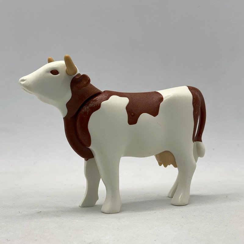 Playmobil Vaca Blanca con Manchas Marrones