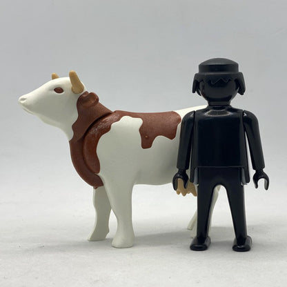 Playmobil Vaca Blanca con Manchas Marrones
