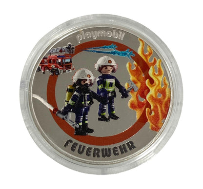 Playmobil Bomberos Moneda Plata 50 Aniversario