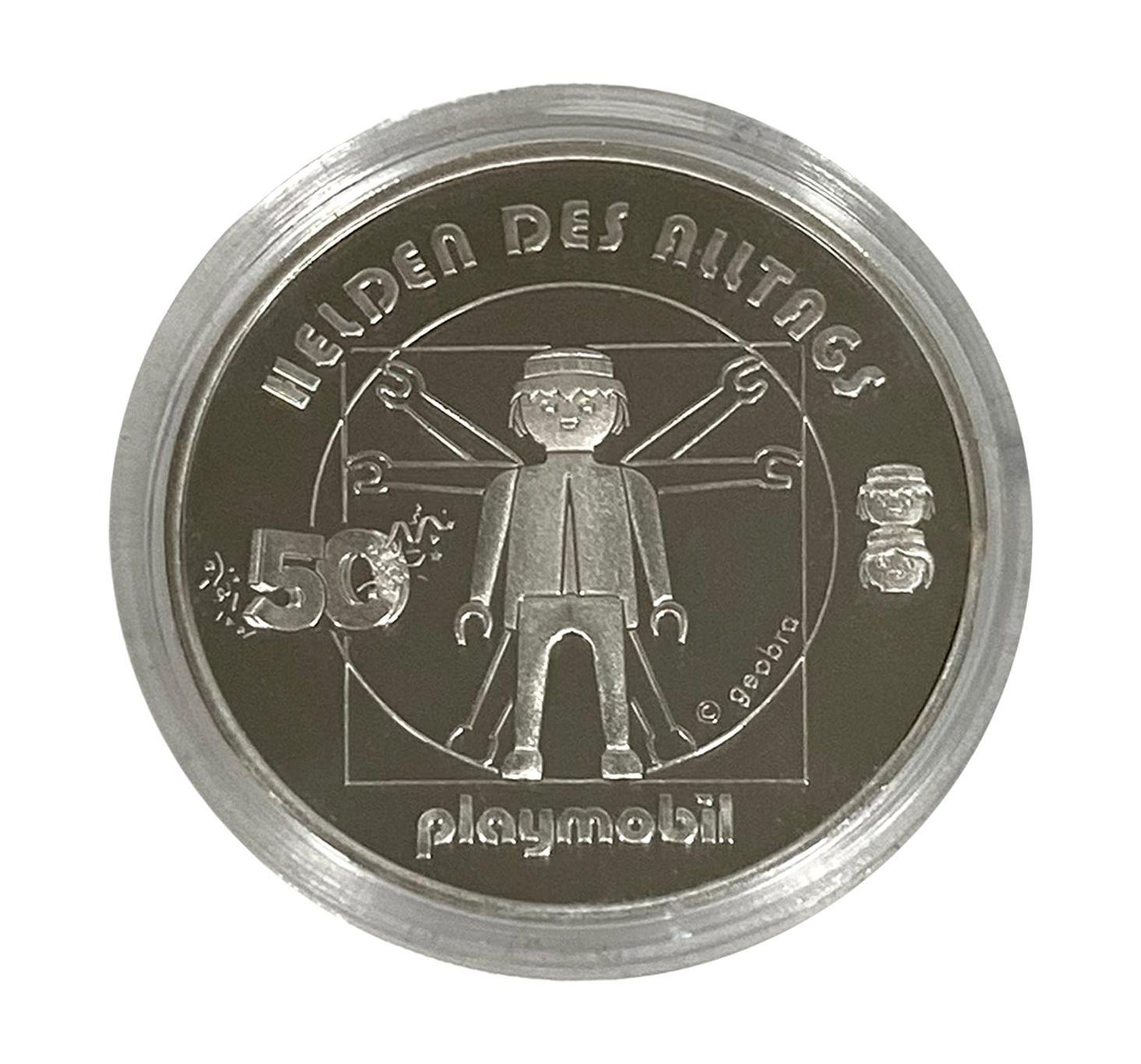 Playmobil Bomberos Moneda Plata 50 Aniversario