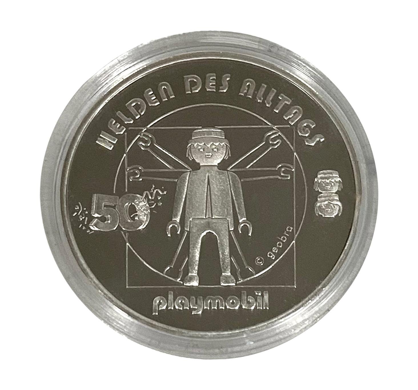 Playmobil Bomberos Moneda Plata 50 Aniversario