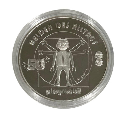 Playmobil Bomberos Moneda Plata 50 Aniversario