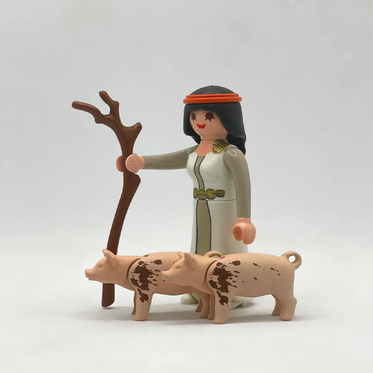 Playmobil Aldeana con Bastón y Cerdos FCO688
