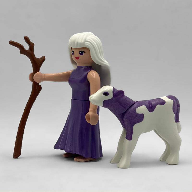 Playmobil Anciana Aldeana Belén con Ternero FCO959