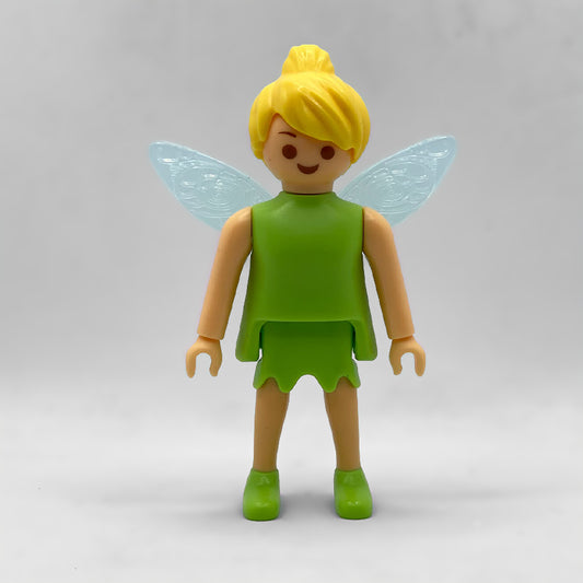 Playmobil Campanilla Kinder Sorpresa Maxi FCO965 con vestido verde, moño rubio y alas transparentes