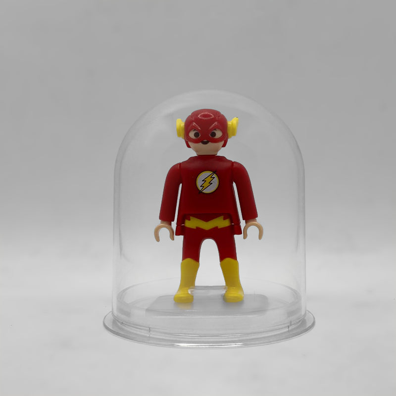 Playmobil Flash FCO980 - minifigura DC en urna expositora transparente sobre peana original Playmobil