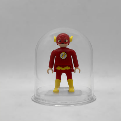 Playmobil Flash FCO980 - minifigura DC en urna expositora transparente sobre peana original Playmobil