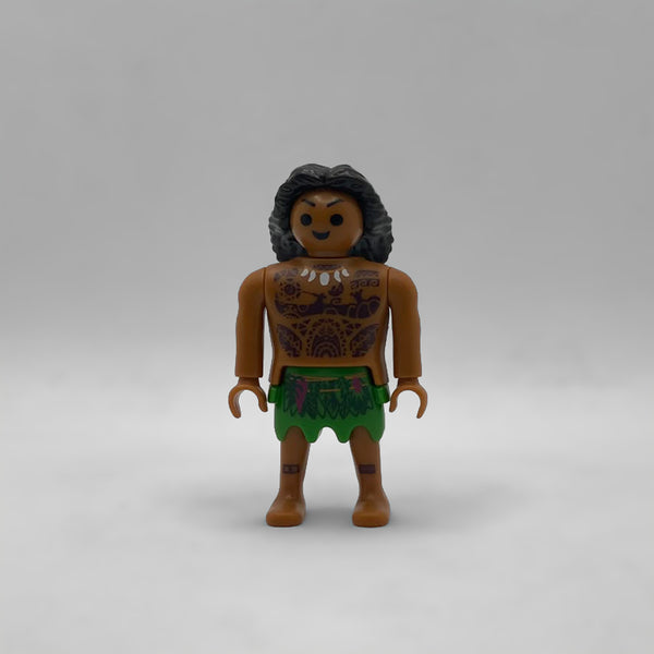 Playmobil Maui con tatuajes polinesios y falda de hojas verdes FCO996